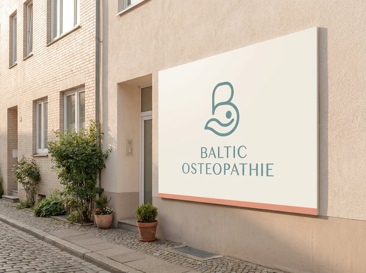 Praxisschild an der Fassade